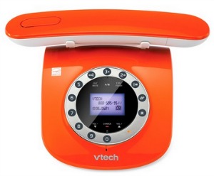 vtech,retro phone,orange