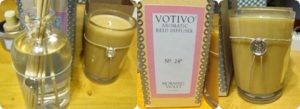 Votiva Morning Violet candle, violet scented reed diffusers