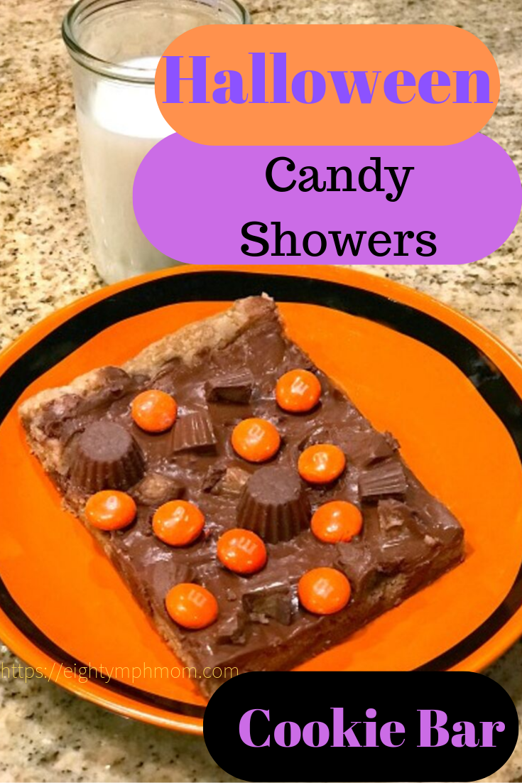 Halloween Candy Showers Cookie Bar