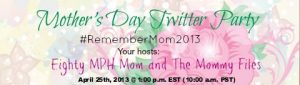 Mother's Day twitter party,remember mom 2013