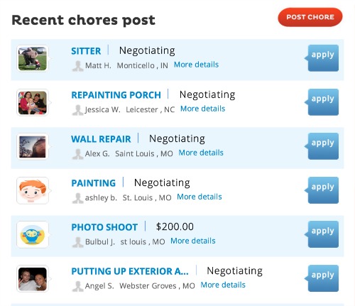 chores market,hire,help