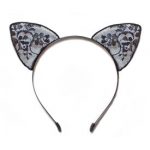 Cat-Eared Black Lace Headband