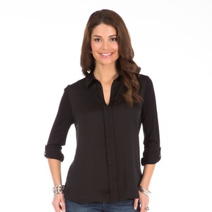 daisy fuentes Solid Roll-Tab Blouse