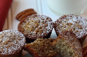 Mini Chewy Pecan Muffins