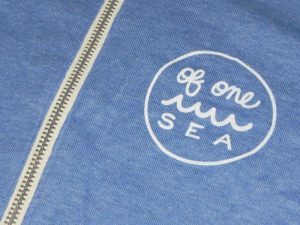 OF ONE SEA - Powder Blue Tri-Blend Unisex Lightweight Zip-Up Hoodie