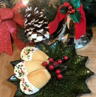 Festive holiday madeleine cookies