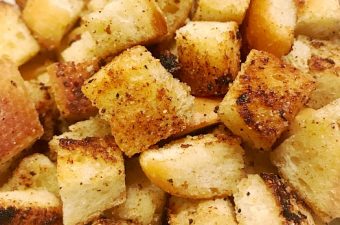 homemade crispy chewy croutons