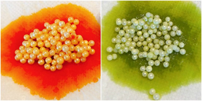 How to make white pearls made from sugar a different color