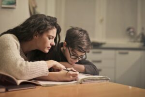 teen studying