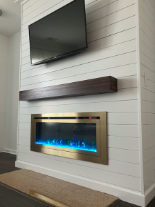 Unica Walls Electric Fireplace install with touchstone fireplace in charlotte, NC