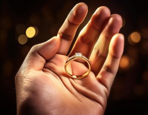 gold ring diamond ring solitaire