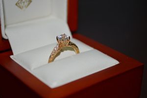 gold ring diamond ring solitaire